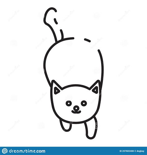 Simple cartoon cat stock vector. Illustration of cartoon - 257602400