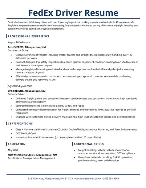 12 Driver Resume Examples and Writing Tips