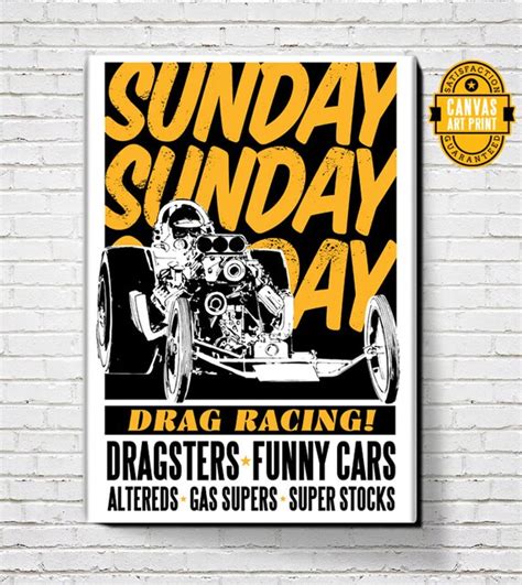 Car Art Drag Racing Poster Canvas Art Print Automobile