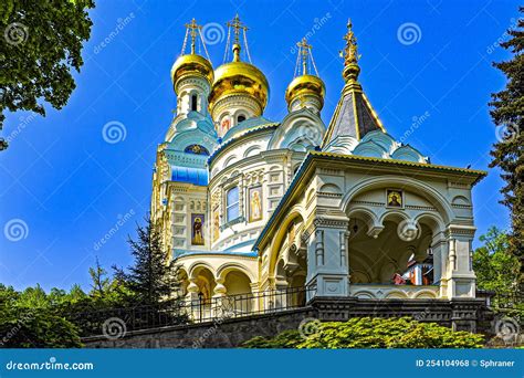 Heilige Peter Und Paule Kathedrale In Karlovy Variieren Stockfoto