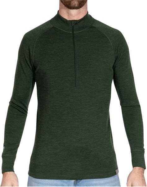 Meriwool Mens Base Layer Merino Wool Midweight G Half Zip