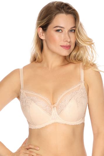 Gaia Underwired Lace Semi Padded Bra Adrianna Beige Beige