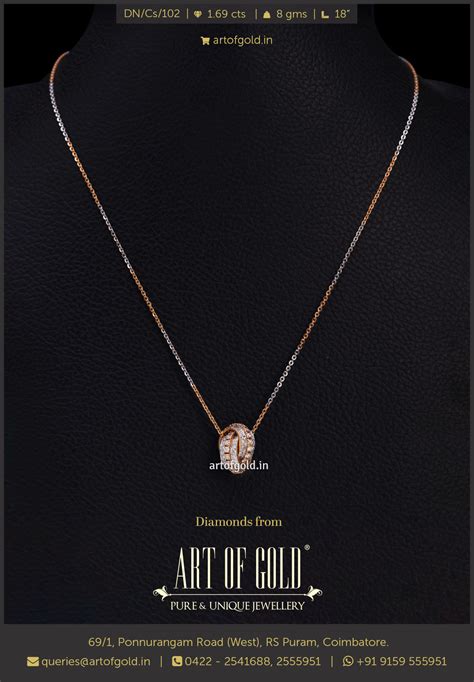 Diamond Ring Pendant & Chain | Art of Gold Jewellery, Coimbatore