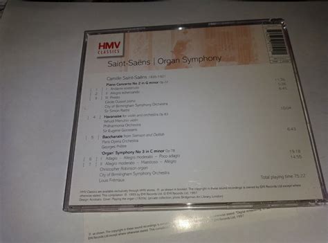 Saint Saens Organ Symphony Piano Concerto An Hmv Classics Cd Ebay