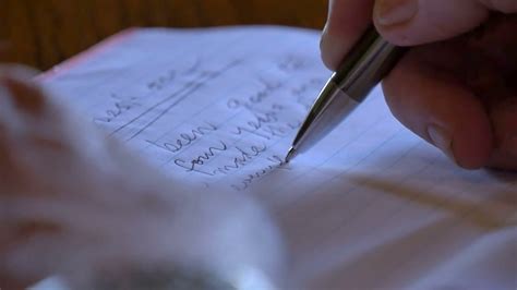 Close Up Of Pen Writing Letter On Table Stock Footage Sbv 309258181