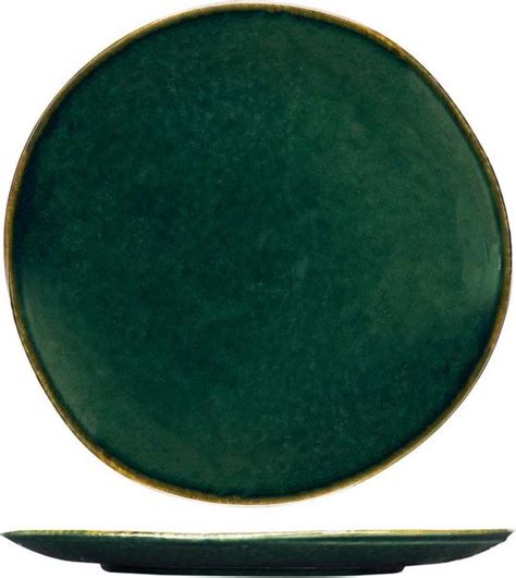 Cosy Trendy Otylia Green dessertbord Organisch rond Ø 20 6 x H 2 cm