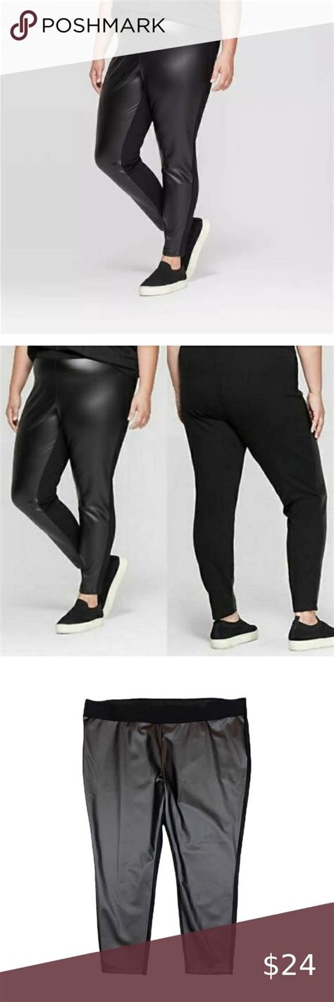 Ava Viv Faux Leather Ponte Leggings Ponte Leggings Leather