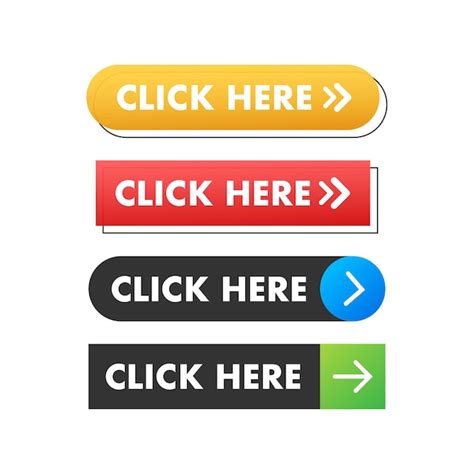 Premium Vector Click Here Button With Hand Pointer Clicking Vector