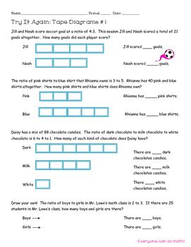 Solving Ratio Problems With Tape Diagrams Worksheets Zohal