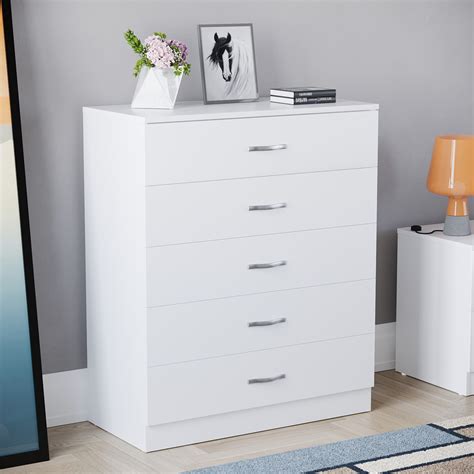 Vida Designs Riano 5 Drawer White Storage Chest Wilko