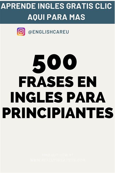 500 Frases En InglÉs Para Principiantes