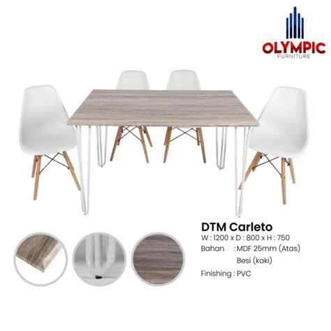 Meja Makan Dining Table Kursi Olympic Plastik Olymplast Dtm Carleto