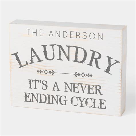 Rustic Laundry Room Personalized Farmhouse Wooden Box Sign Zazzle