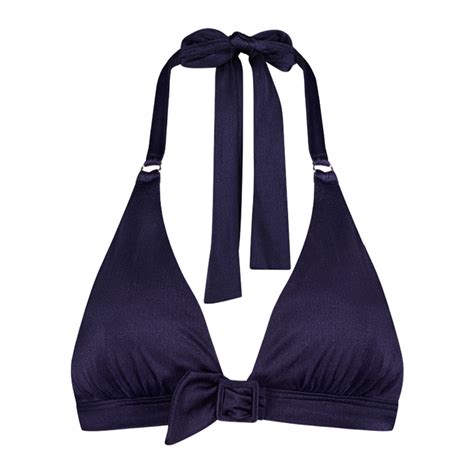 Cyell Bademode Satin Navy Triangel Bikini Oberteil Annadiva