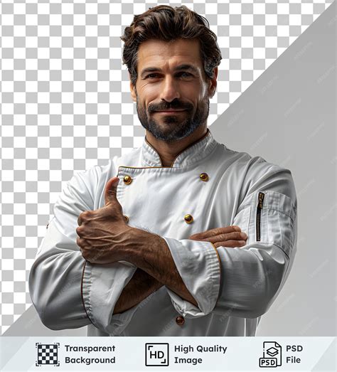 Chef Shows Thumbs Up for Transparent PNG Images and PSD Mockups Ideal