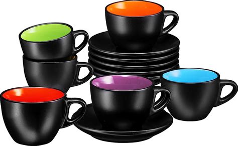 Bruntmor Espresso Cups With Saucers By Bruntmor Ounce Set Of