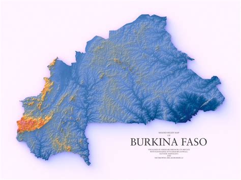 Shaded Relief Map Of Burkina Faso By Maps On The Web