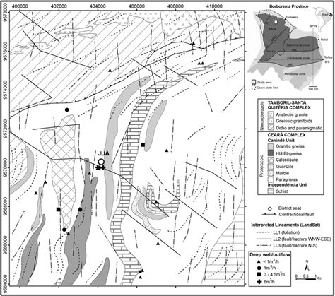 Simplified Geological Map Of The Study Area With Location Of Deep