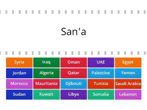 Arab countries and capitals - Find the match