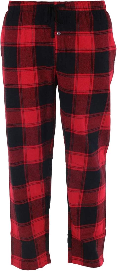 Hello Mello Mens Red Plaid Flannel Drawstring Lounge Pants At Amazon