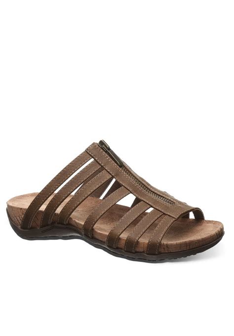 open toed sabrina sandal  zipper detail brown woman