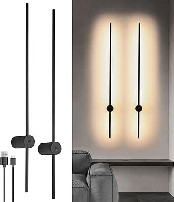 Aanyhoh Modern LED Wall Sconces Battery Operated Lights USB Charging