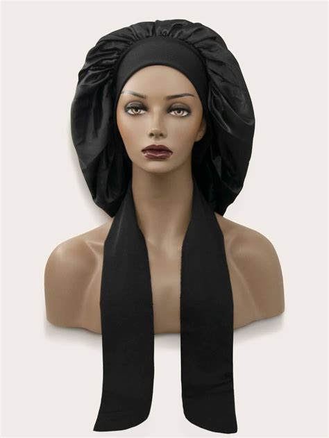 Solid Hair Bonnet Hair Bonnet Long Dreads Satin Bonnet