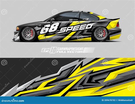 Car Livery Design Vector. Graphic Abstract Stripe Racing Background Designs For Vehicle, Race ...