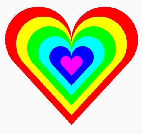 Color Rainbow Heart Clip Art Colorful Heart Clipart Hd Png Download