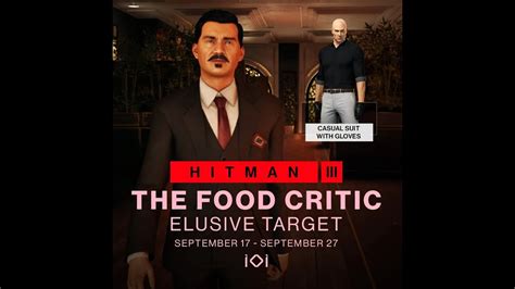 Hitman 3 The Food Critic Elusive Target Silent Assassin Suit