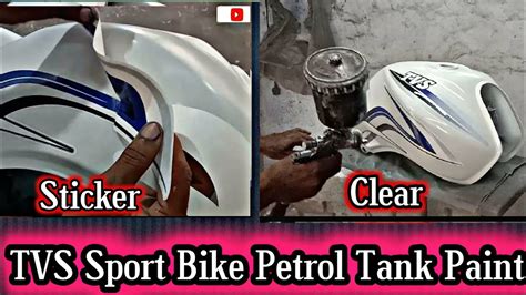 TVS Sport Bike Petrol Tank Sticker Clear Coat Apply Tvs Sport Bike