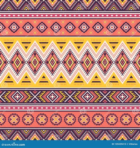 Tribal Aztec Geometric Seamless Pattern Stock Vector Illustration Of