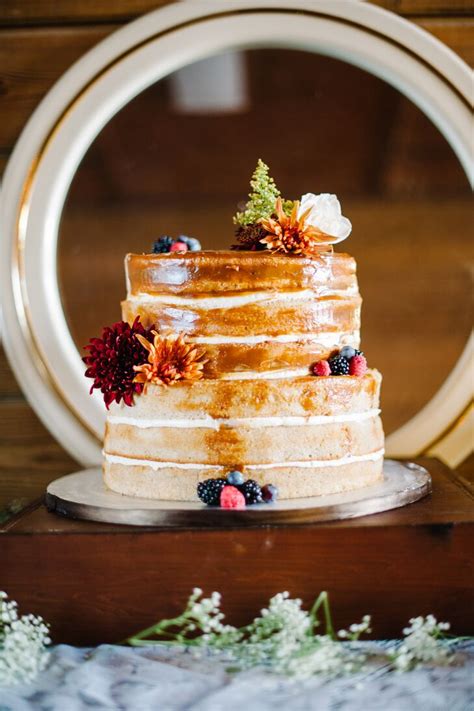 Naked Fall Inspired Wedding Cake