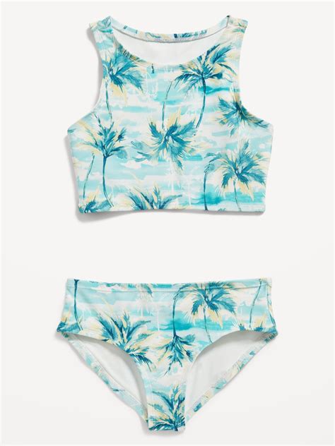 Old Navy Printed Bikini Swim Set For Girls Blue 566802012