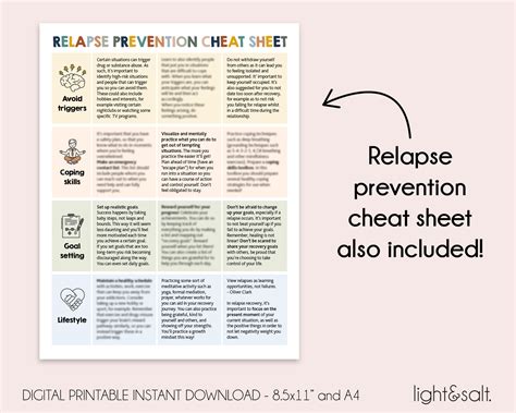 Relapse Prevention Plan Worksheet Editable Fillable Printable Pdf