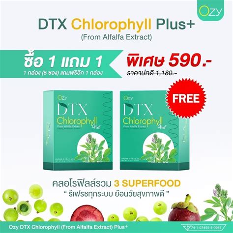 [ส่งฟรี 1แถม1 ] Dtx Chlorophyll Ozy คลอโรฟิลล์ หนิง ปณิตา Detox เลือด