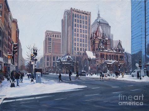 Winter In Copley Square, Boston Ma Painting by Deb Putnam - Fine Art ...