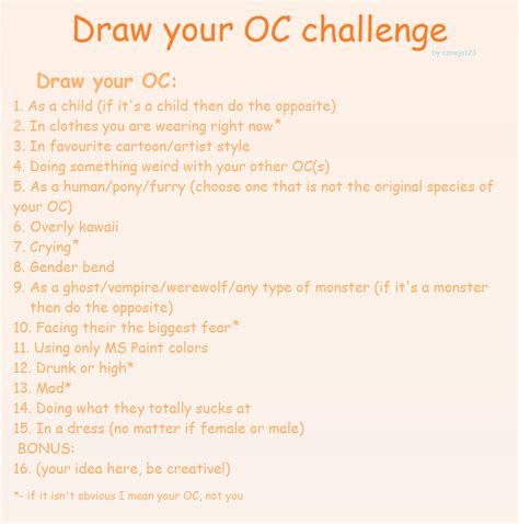 Draw Your Oc Challenge By Czmaja123 On Deviantart