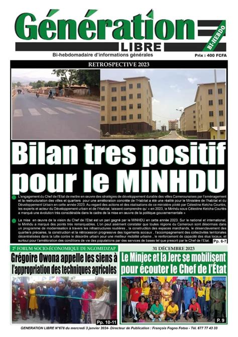 Photos La Revue De Presse Camerounaise Du Mardi Janvier