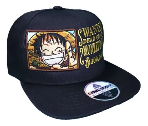 Luffy Wanted Snapback Gorro Bordado Anime One Piece Cuotas Sin