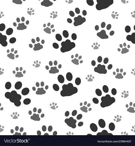 Paw Prints Seamless Pattern Royalty Free Vector Image