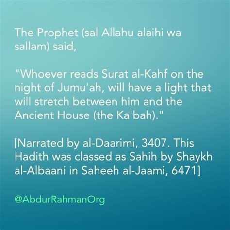 Whoever Reads Surah Al Kahf On The Day Of Jumuah Great Rewards