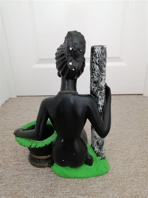 Vintage Black Nude Lady Statue Figurine Planter Retro George Etsy Australia