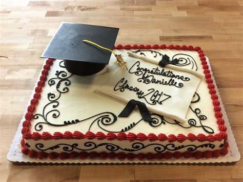 Graduation Sheet Cake With Edible Cap And Diploma — Trefzgers Bakery