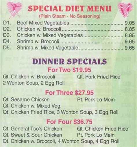 Chinatown Kitchen Menu, Niagara Falls, NY