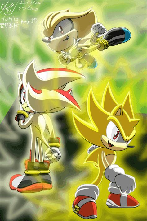 134638 Safe Artist Kenji195 Shadow The Hedgehog Sonic Silver The Hedgehog Sonic Sonic