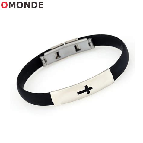 Aliexpress Buy Omonde Mens Wristband Black Silicone Bracelets