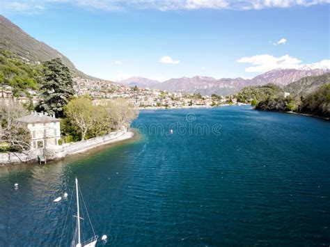 Panoramic View Of The Historic Part Of Salo On Lake Garda Italy Stock