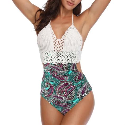 Maillot de bain une pièce bikini sexy en tricot maillot de dos nu de Summer Beach pour FIGURINE