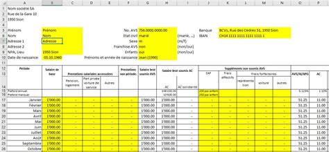 Modele De Fiche De Paie Sur Excel Modeles Excel Images